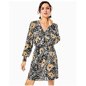 NWT Lilly Pulitzer Talley Long Sleeve Dress Onyx Peony Party